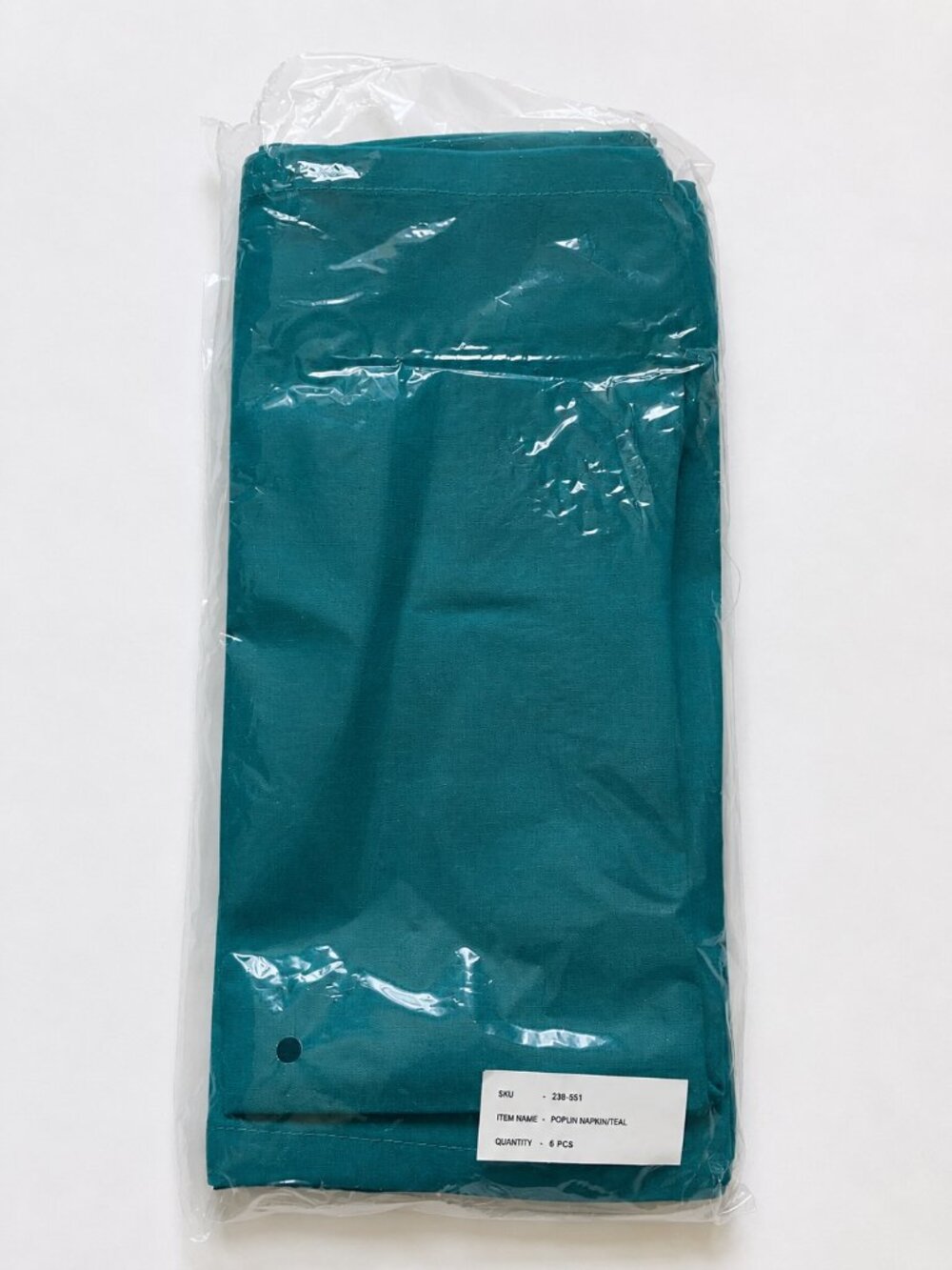CB2 Poplin Dinner Napkin in Teal - Set of 6 - 100% Cotton - New